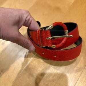Roberto Dalpra red leather belt gold accents S M 30